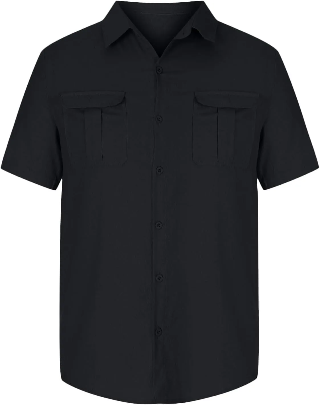 Mens Cotton Linen Shirts Button Down Casual Tshirt Textured Short Sleeve Shirts Summer Beach Outdoor Tee with Pockets