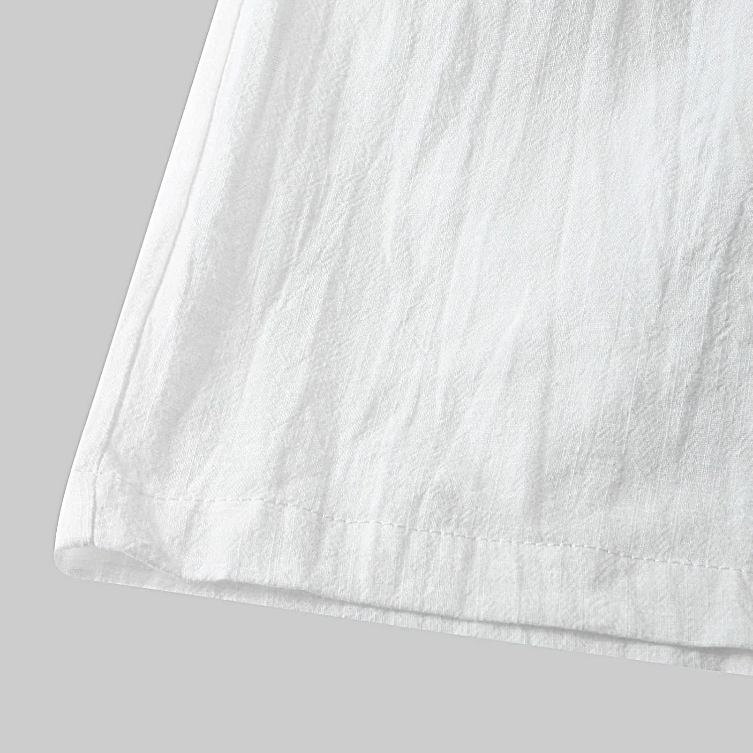 Mens Cotton Linen Shorts Casual Elastic Waist Drawstring Beach Shorts Lightweight Summer Golf Shorts Daily Shorts
