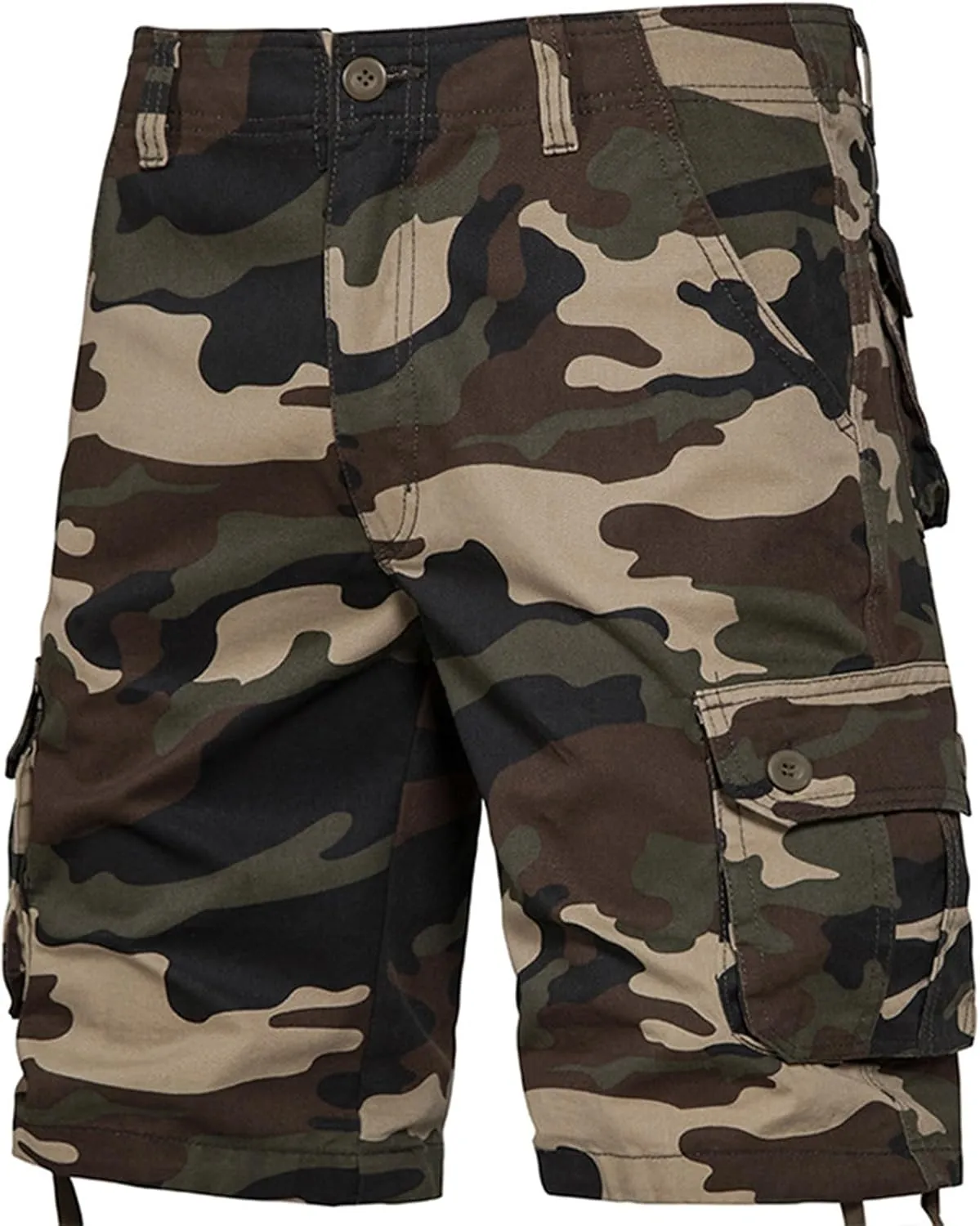 Men's Cotton Shorts Camo Shorts with Multi Pockets Tactical Shorts Hiking Shorts Outdoor Cargo Shorts for Men