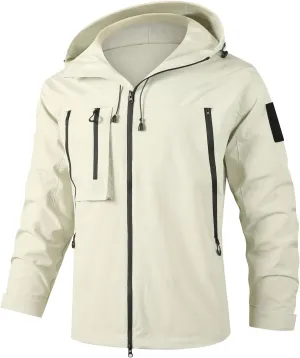 Men's Cycling Rain Jackets with Hood Lightweight Waterproof Rain Coats Outdoor Hiking Windbreaker Raincoats Packable