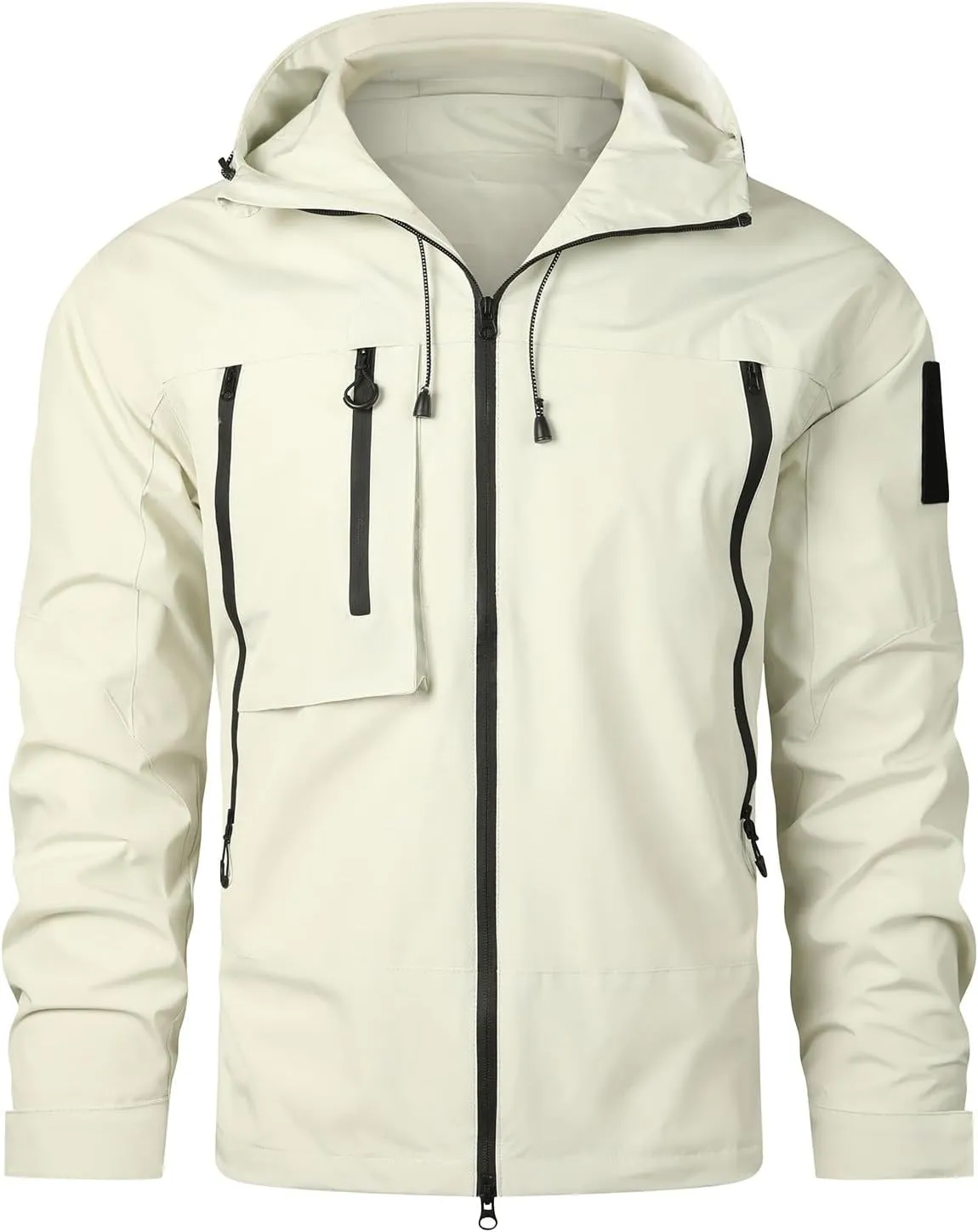 Men's Cycling Rain Jackets with Hood Lightweight Waterproof Rain Coats Outdoor Hiking Windbreaker Raincoats Packable