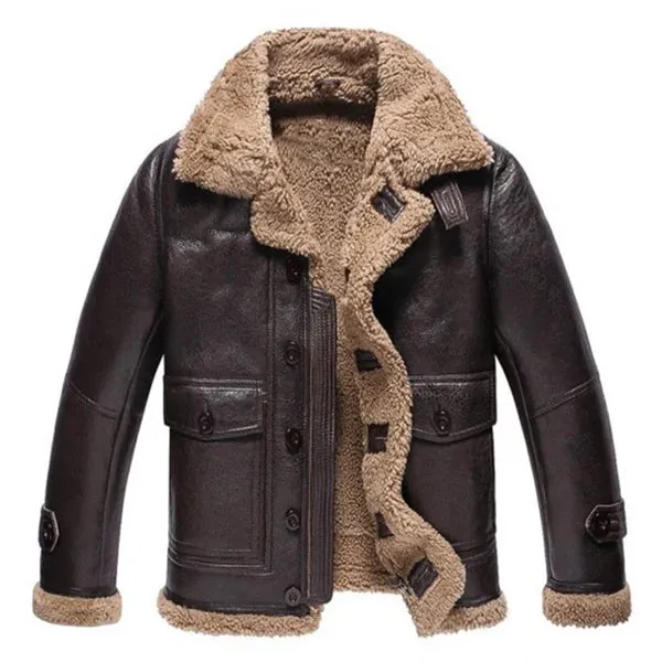 Men's Dark Brown RAF B3 Faux Shearling Jacket