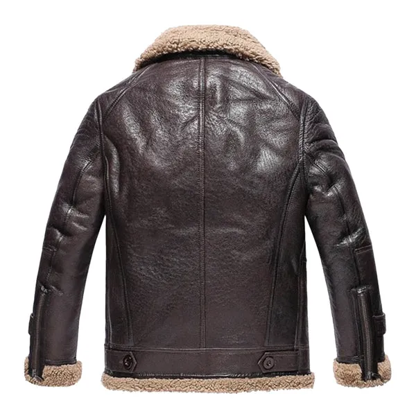 Men's Dark Brown RAF B3 Faux Shearling Jacket
