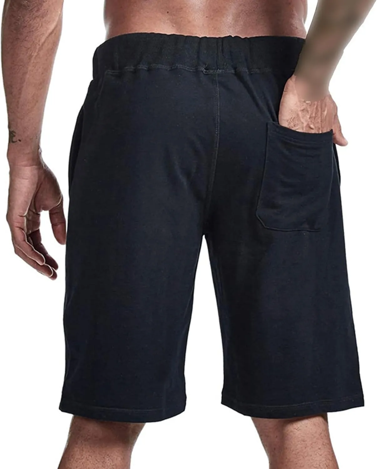 Men's Elastic Jogger Lounge Shorts Loose Athletic Lightweight Shorts with Pockets Casual Athletic Workout Shorts
