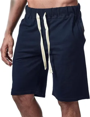 Men's Elastic Jogger Lounge Shorts Loose Athletic Lightweight Shorts with Pockets Casual Athletic Workout Shorts