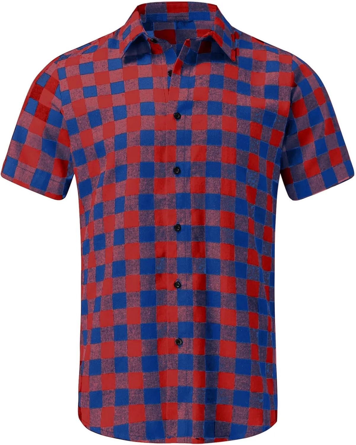 Mens Fashion Short Sleeve Flannel Shirts Slim Fit Causal Button Down Plaid Designer Shirts Camisas de Hombre
