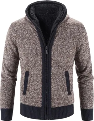 Men'S Flannel Jacket With Hood Zipper Long Sleeve Pocket Warm Cardigan Jacket Fleece Lined Flannel Shirts Plaid