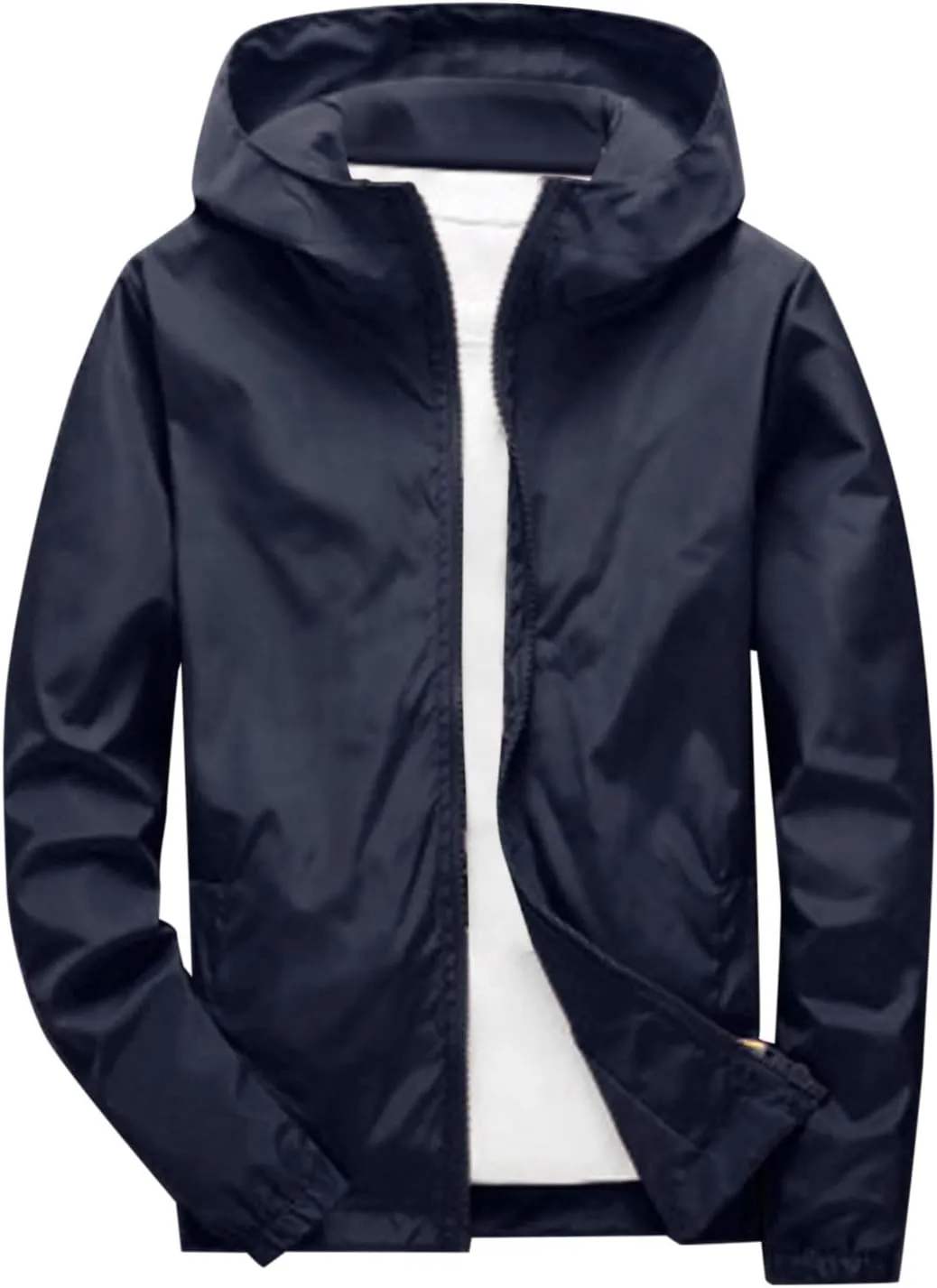 Mens Flannel Shirt Fashion Casual Solid Color Hooded Thick Zipper Pocket Thick Coat Thick Jacket Work Shirts Mens