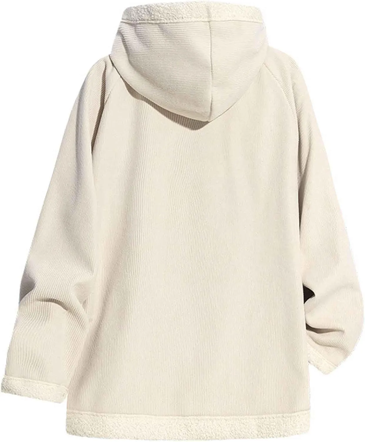 Men's Fleece Long Sleeve Hoodies Jacket Full Zipper Jacket Winter Casual Plush Warm Oversized Outwear with Pocket