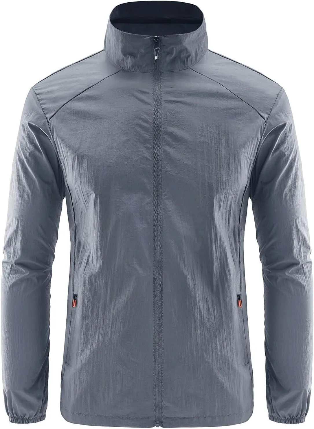 Mens Full Zip Lightweight UPF 50  Jackets Long Sleeve Performance Breathable Sun Protection Fishing Hiking Shirts