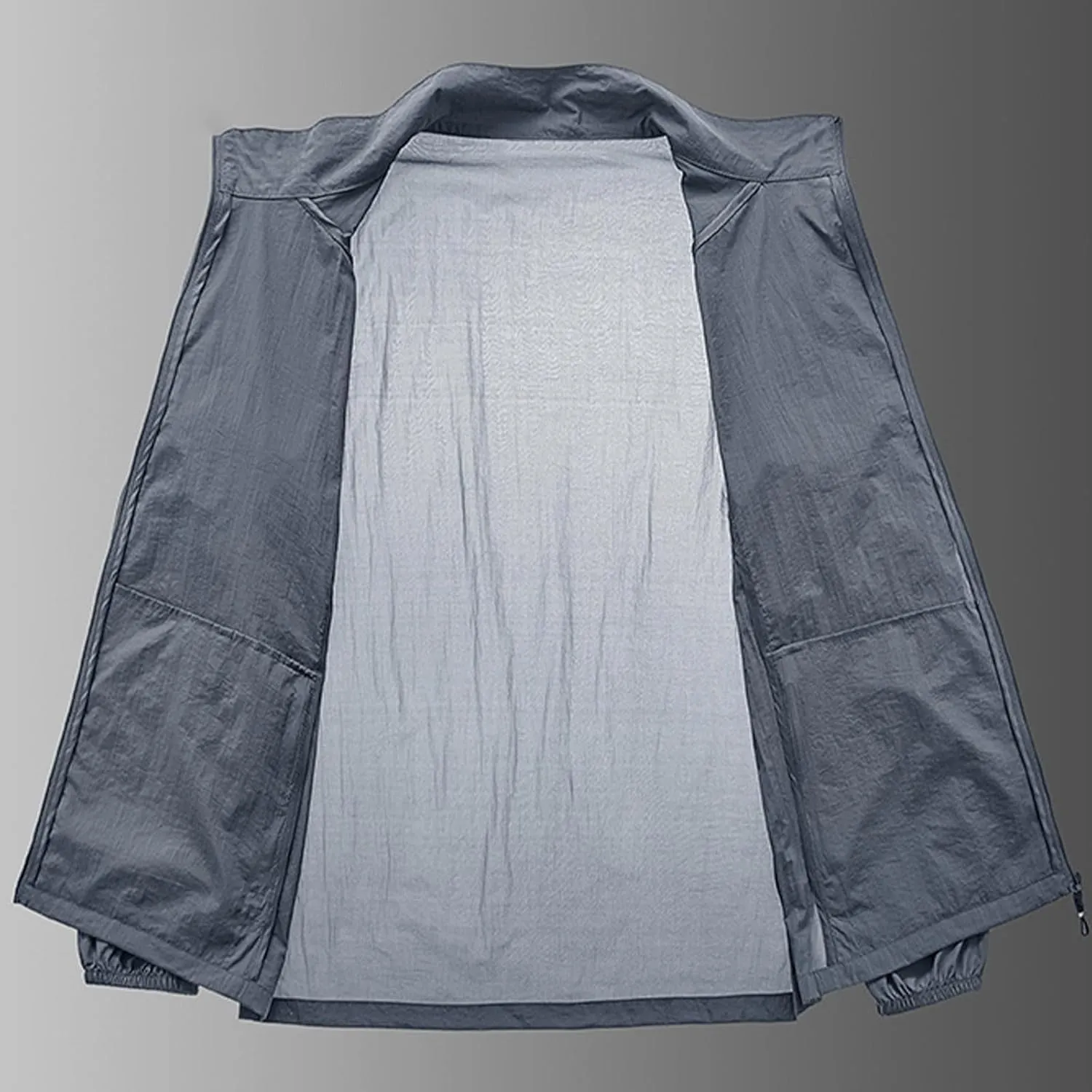Mens Full Zip Lightweight UPF 50  Jackets Long Sleeve Performance Breathable Sun Protection Fishing Hiking Shirts