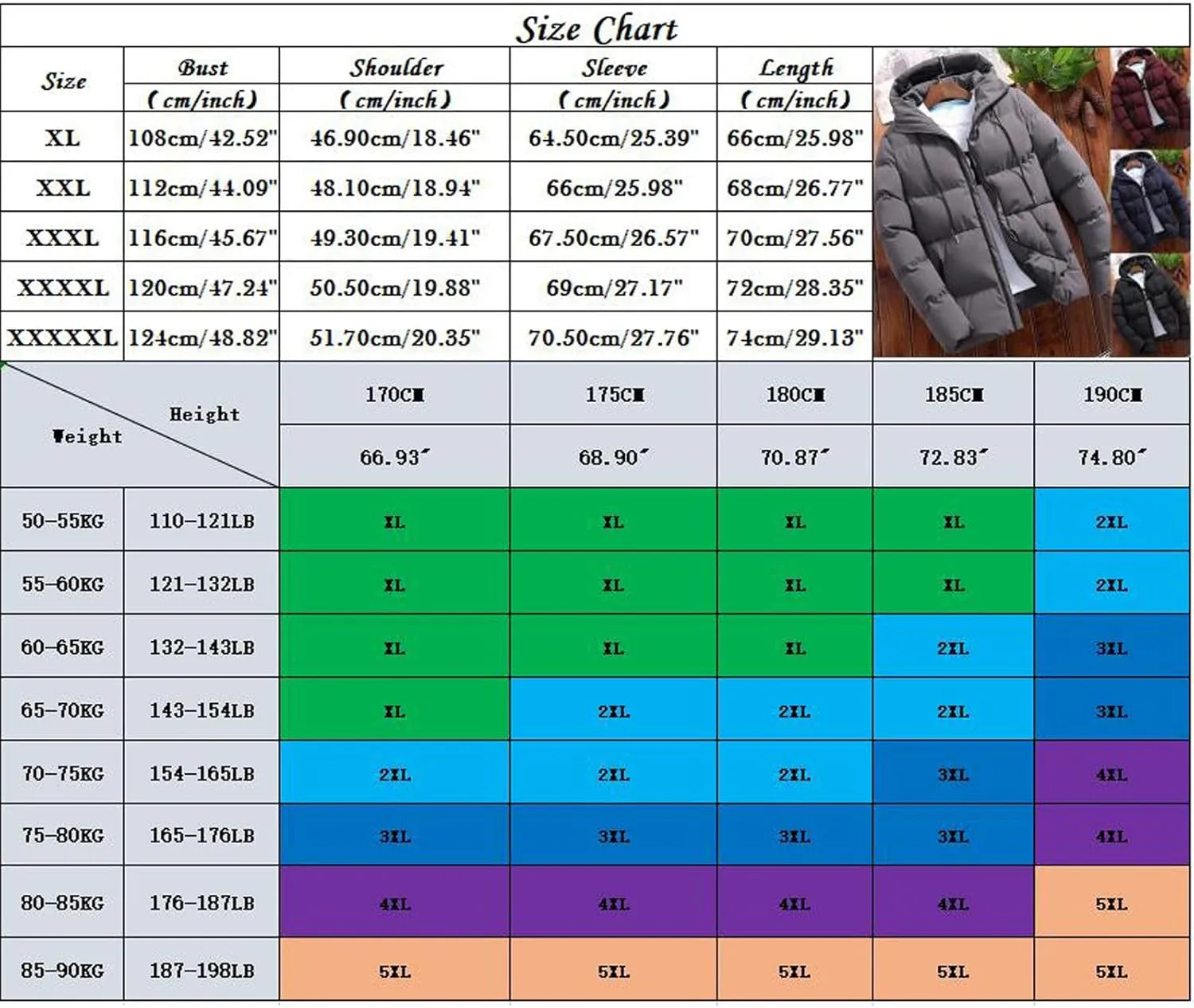 Men's Hooded Puffer Jacket Insulated Winter Coat for Snow Ski Traveling Zip Up Padded Down Jacket Winter Jackets Outerwear