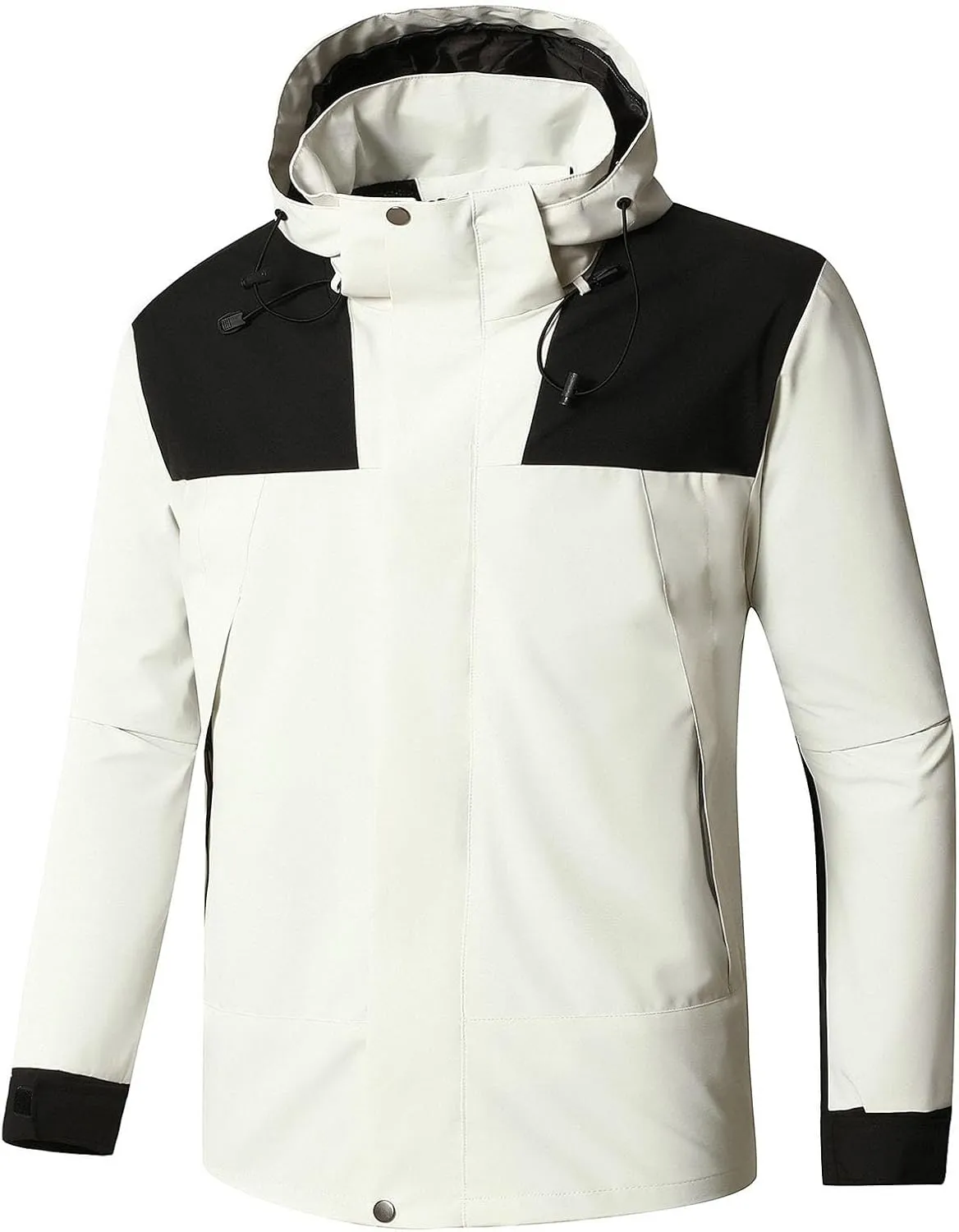 Men's Hooded Water Proof Jacket Lightweight Rain Jacket Outdoor Casual Sportswear Color Block Running Cycling