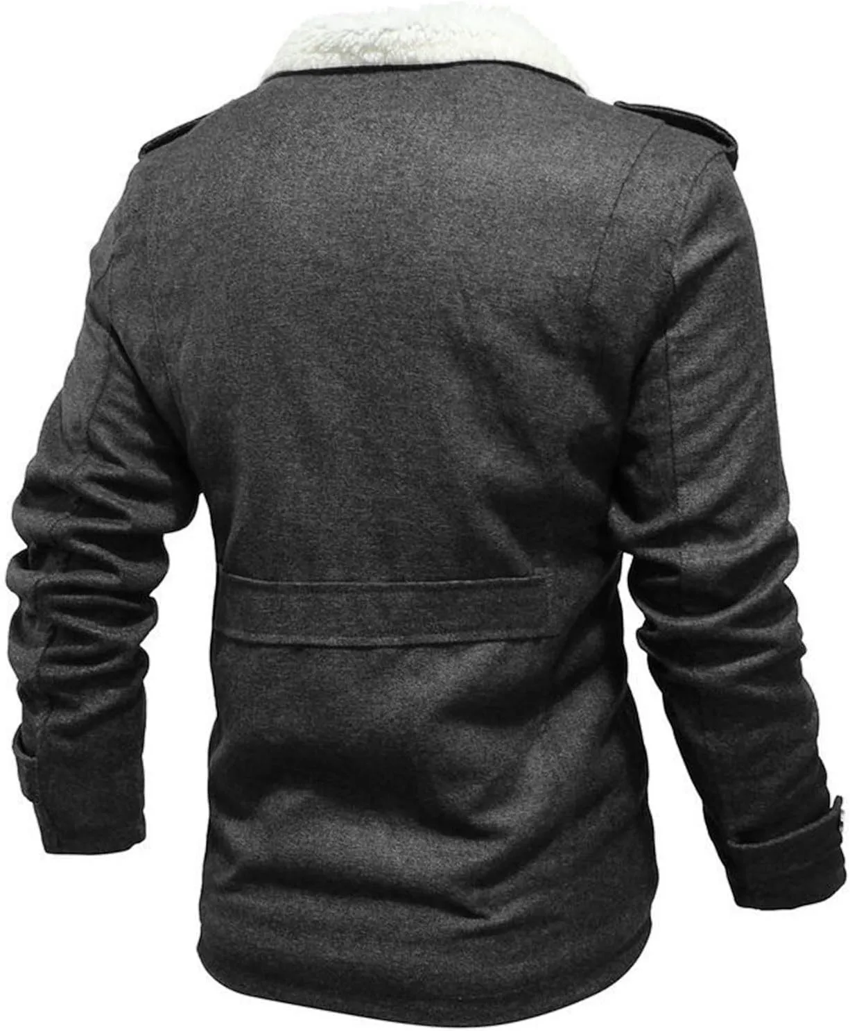 Men's Jacket Sherpa Lined Fleece Trucker Jackets Lapel Windproof Coats Outdoor Winter Warm Coat With Sherpa Collar