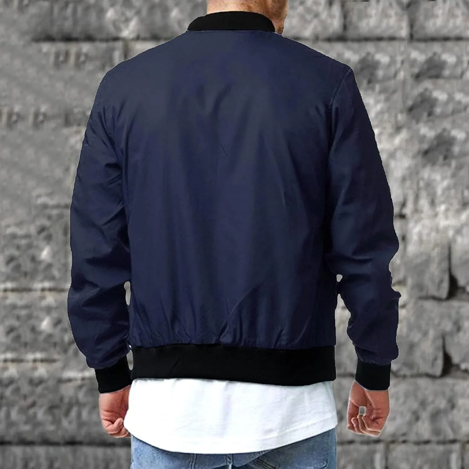 Men's Lightweight Bomber Jacket Windbreaker Softshell Varsity Jacket Coat