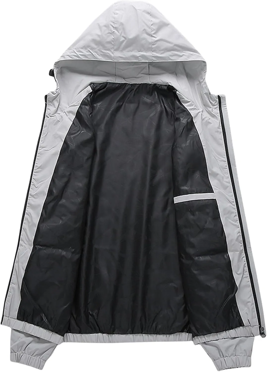 Mens Lightweight Jackets Waterproof Rain Jacket Hooded Outdoor Raincoat Hiking Windbreakes Coat Casual Hoodies Pockets
