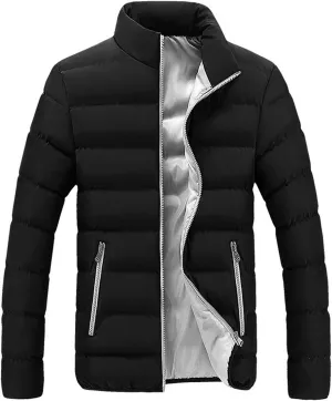 Mens Lightweight Puffer Jacket Packable Winter Warm Down Coat Quilted Insulated Puffy Jackets Outerwear with Pockets
