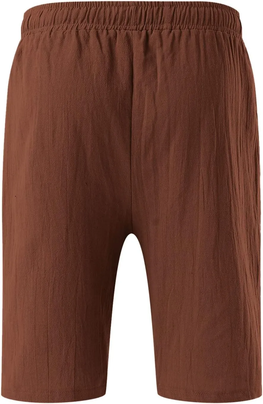 Mens Lightweight Shorts Mens Fashion Shorts Drawstring Casual Shorts Elastic Waistband Shorts Loose Fit Shorts