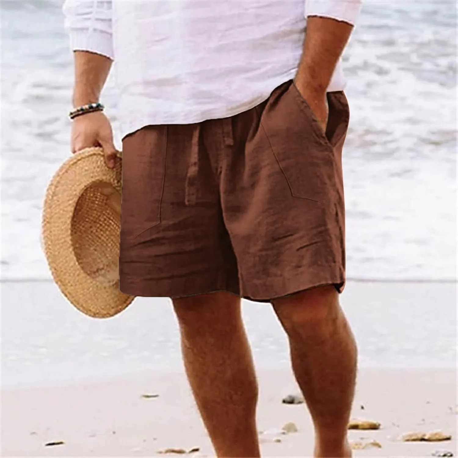 Mens Lightweight Shorts Mens Fashion Shorts Drawstring Casual Shorts Elastic Waistband Shorts Loose Fit Shorts