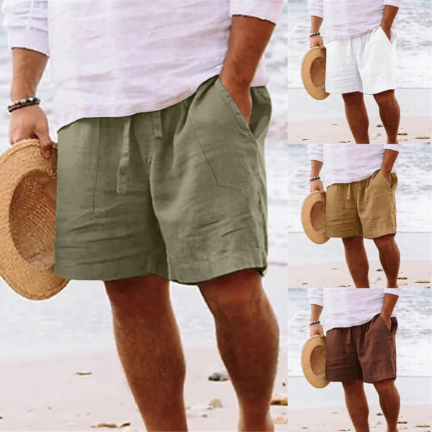 Mens Lightweight Shorts Mens Fashion Shorts Drawstring Casual Shorts Elastic Waistband Shorts Loose Fit Shorts