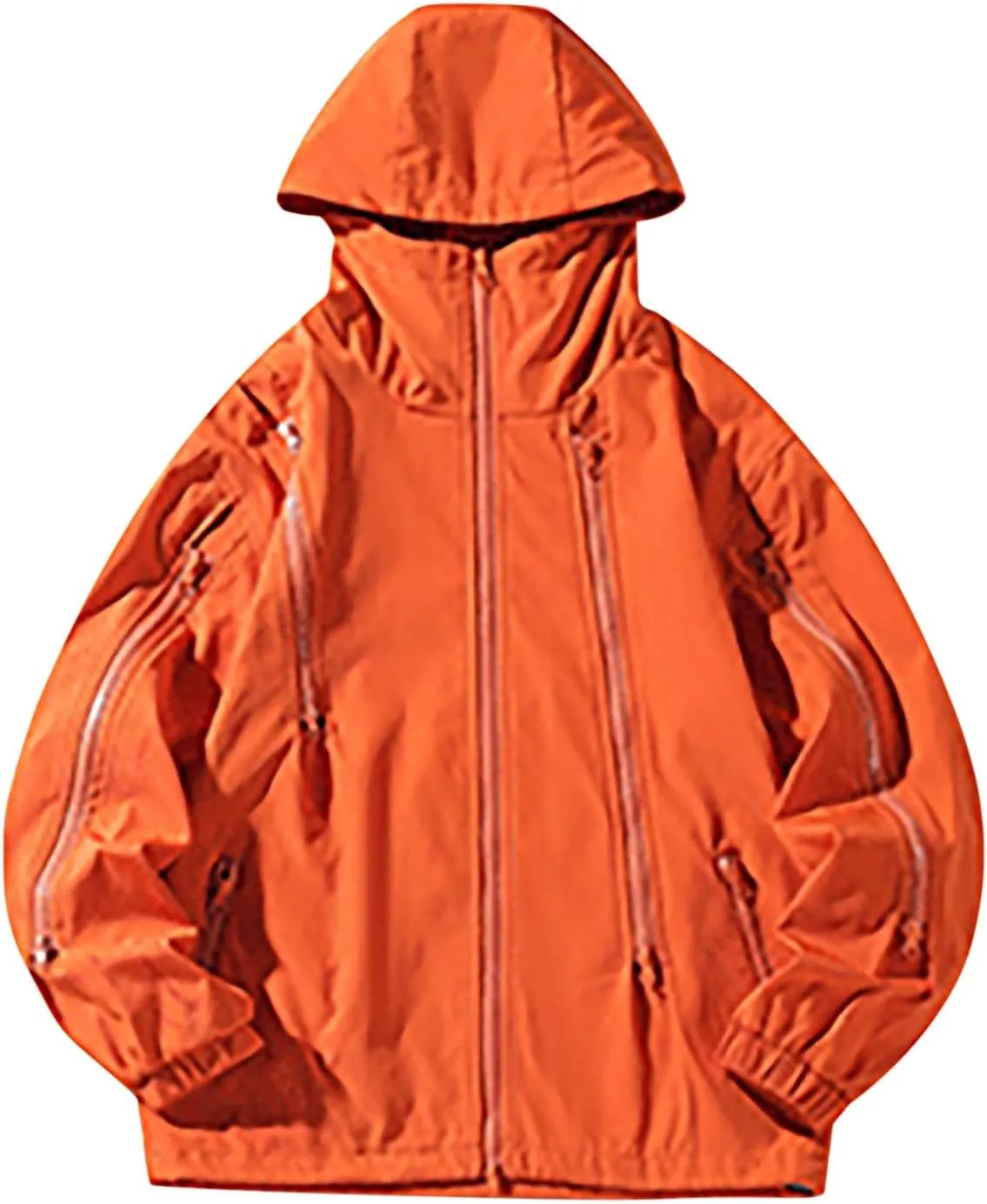 Men's Lightweight Softshell Jacket Outdoor Loose Windproof Hooded Jackets Outerwear for Men Hiking Cycling Travel