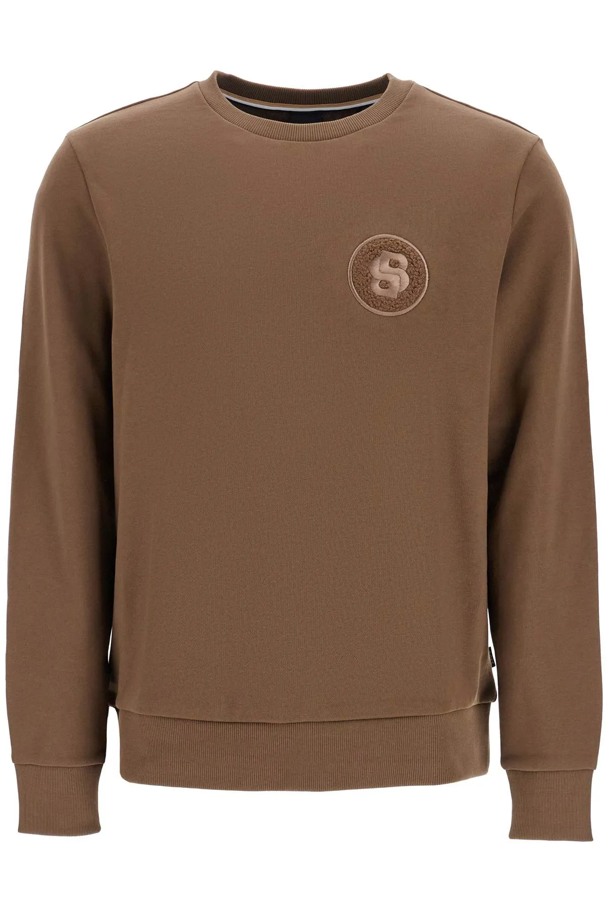 men's long sleeve crew neck cotton sweatshirt in green 50523918 OPEN GREEN
