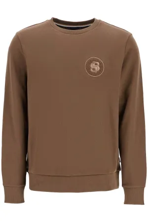 men's long sleeve crew neck cotton sweatshirt in green 50523918 OPEN GREEN