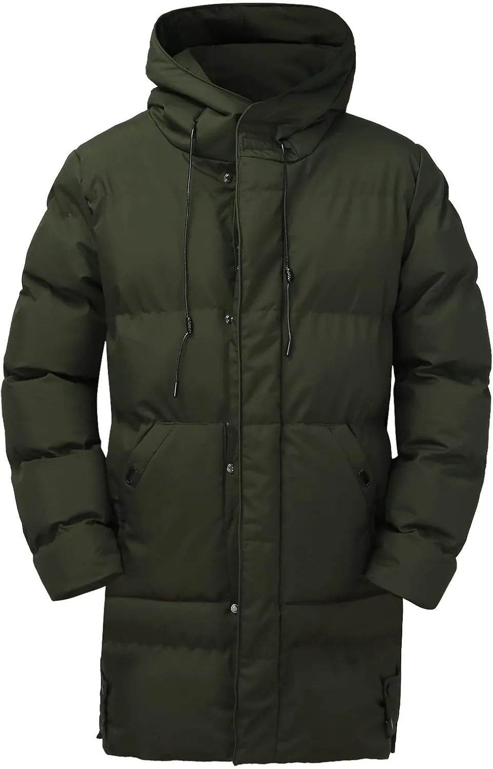Men's Long Winter Coats Heavy Puffer Jacket with Hood Long Parka Thicken Puffy Quilted Padded Jackets Outerwear