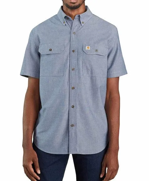 Men's Loose Fit Midweight Short Sleeve Button Shirt