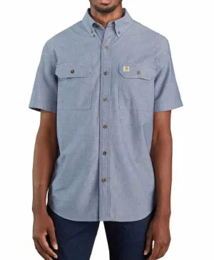 Men's Loose Fit Midweight Short Sleeve Button Shirt