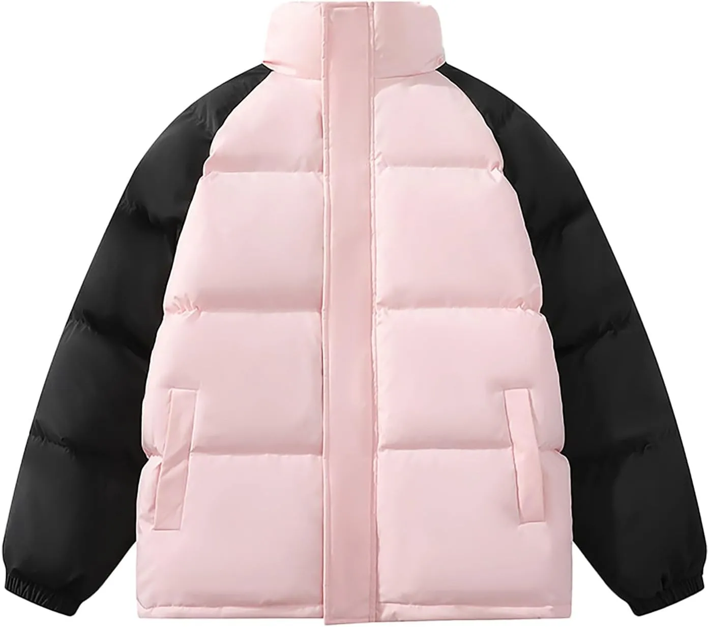Men's Oversized Puffer Jacket Winter Warm Down Jacket Trendy Color Block Down Jacket Parka Puffy Jacket Outerwear