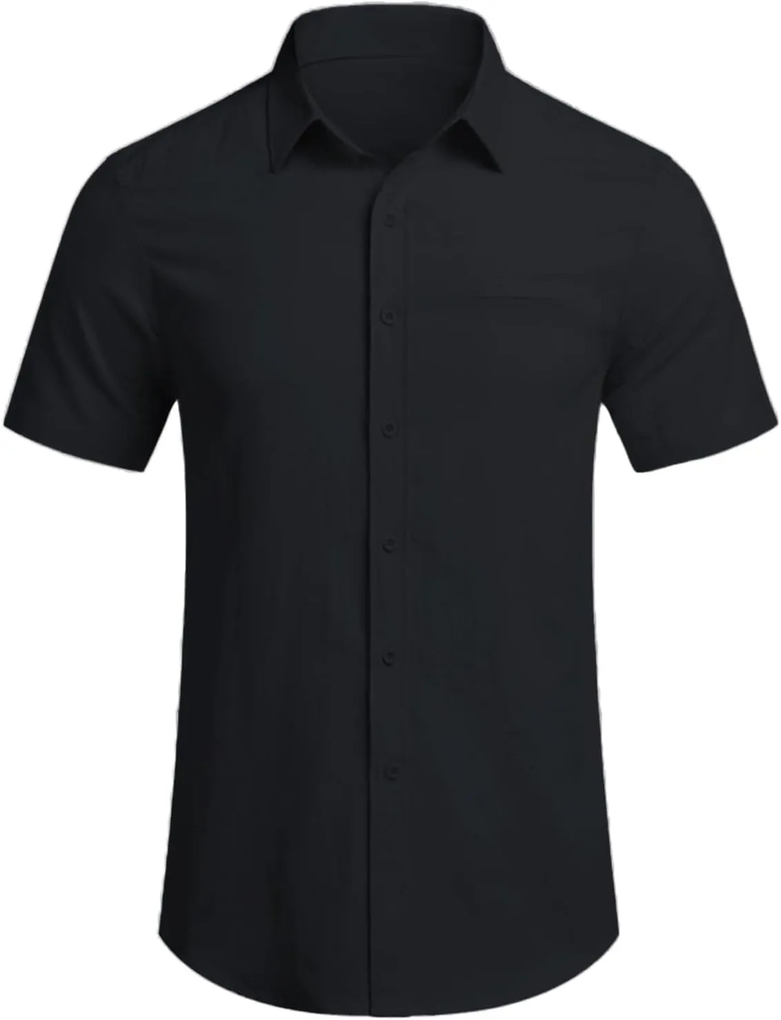 Men's Oxford Shirts Summer Fashion Short Sleeve Button Down Dress Shirt Lightweight Cotton Linen Casual Beach Tops