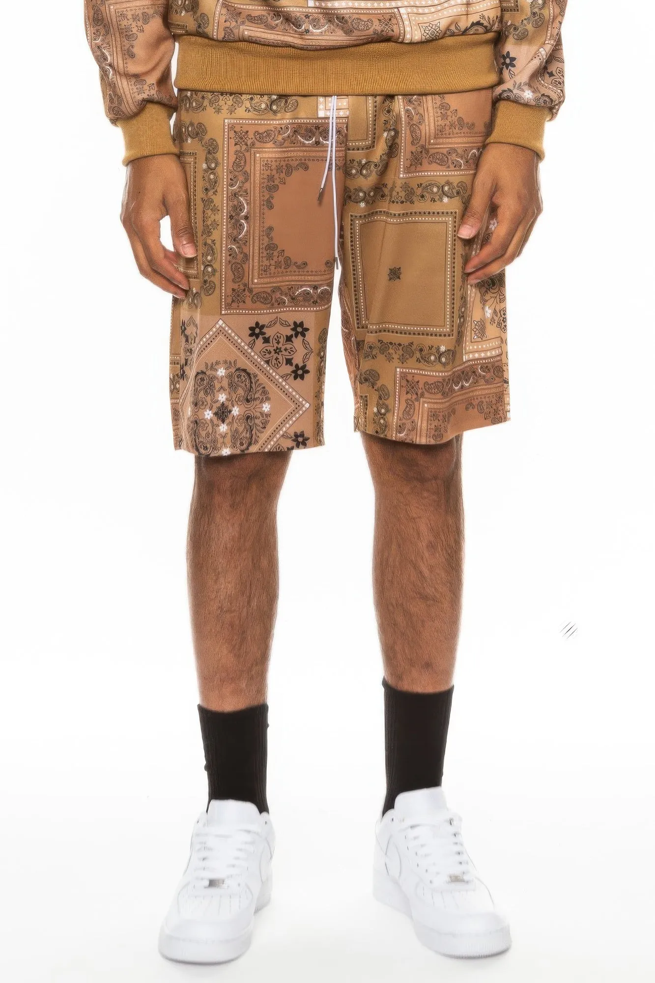 Mens Paisley Bandana Print Shorts
