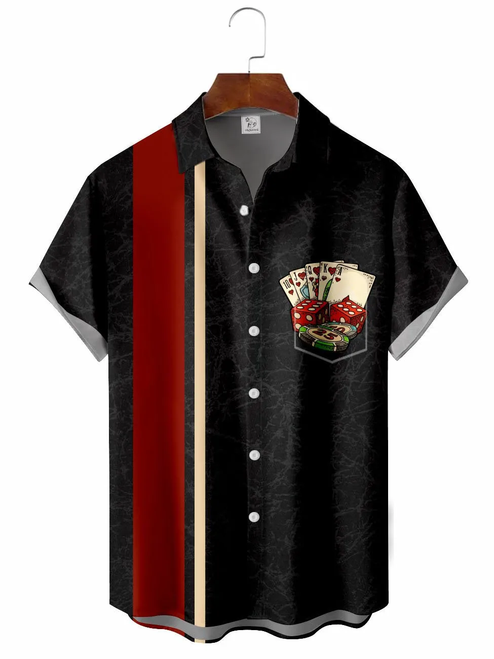 Men's Poker Vintage Bowling Shirt