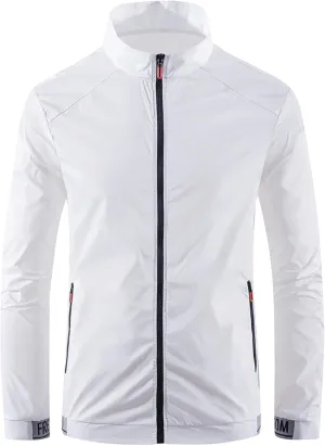 Mens Rain Jacket with Hood Lightweight Sports Shell Jacket Waterproof Casual Windbreaker Hiking Outdoor Golf Raincoat