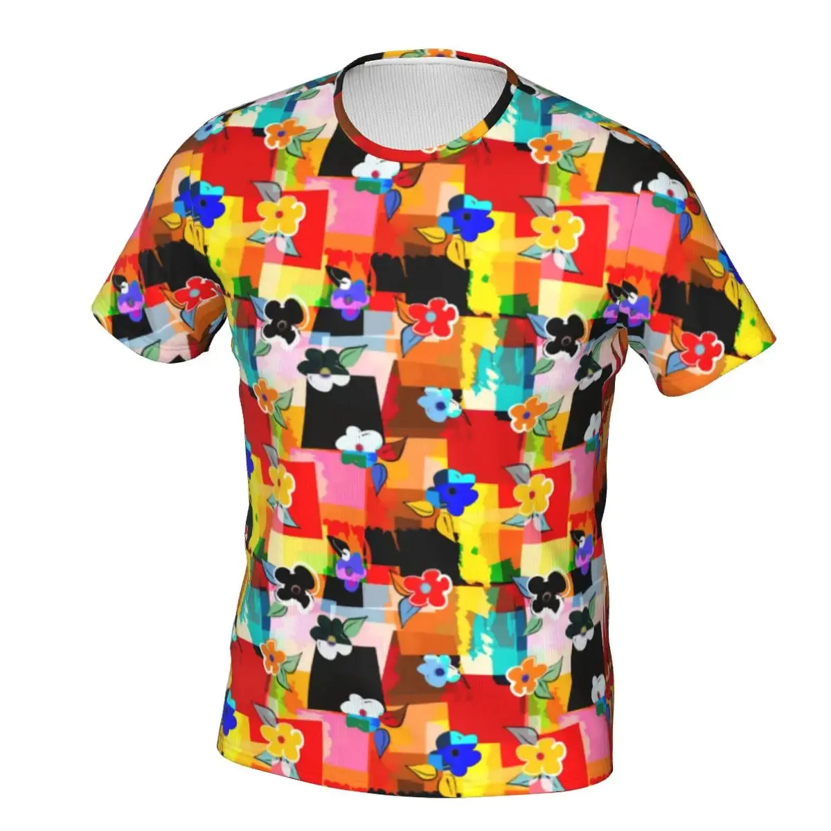 Men's Rainbow Pride Bling/Star/Geometric/Floral/Lighting Print Striped Pop Art Glitter Hip-Hop Short-Sleeved T-Shirt