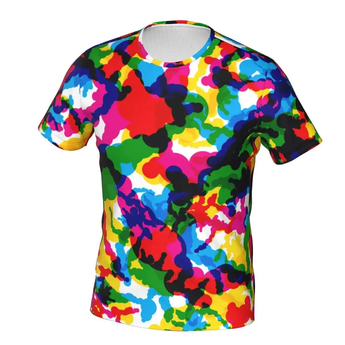 Men's Rainbow Pride Bling/Star/Geometric/Floral/Lighting Print Striped Pop Art Glitter Hip-Hop Short-Sleeved T-Shirt