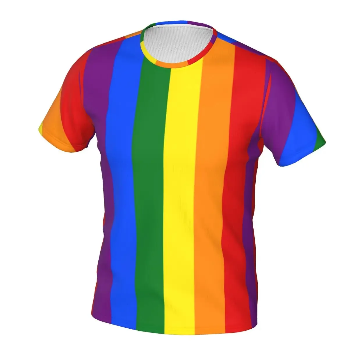Men's Rainbow Pride Bling/Star/Geometric/Floral/Lighting Print Striped Pop Art Glitter Hip-Hop Short-Sleeved T-Shirt
