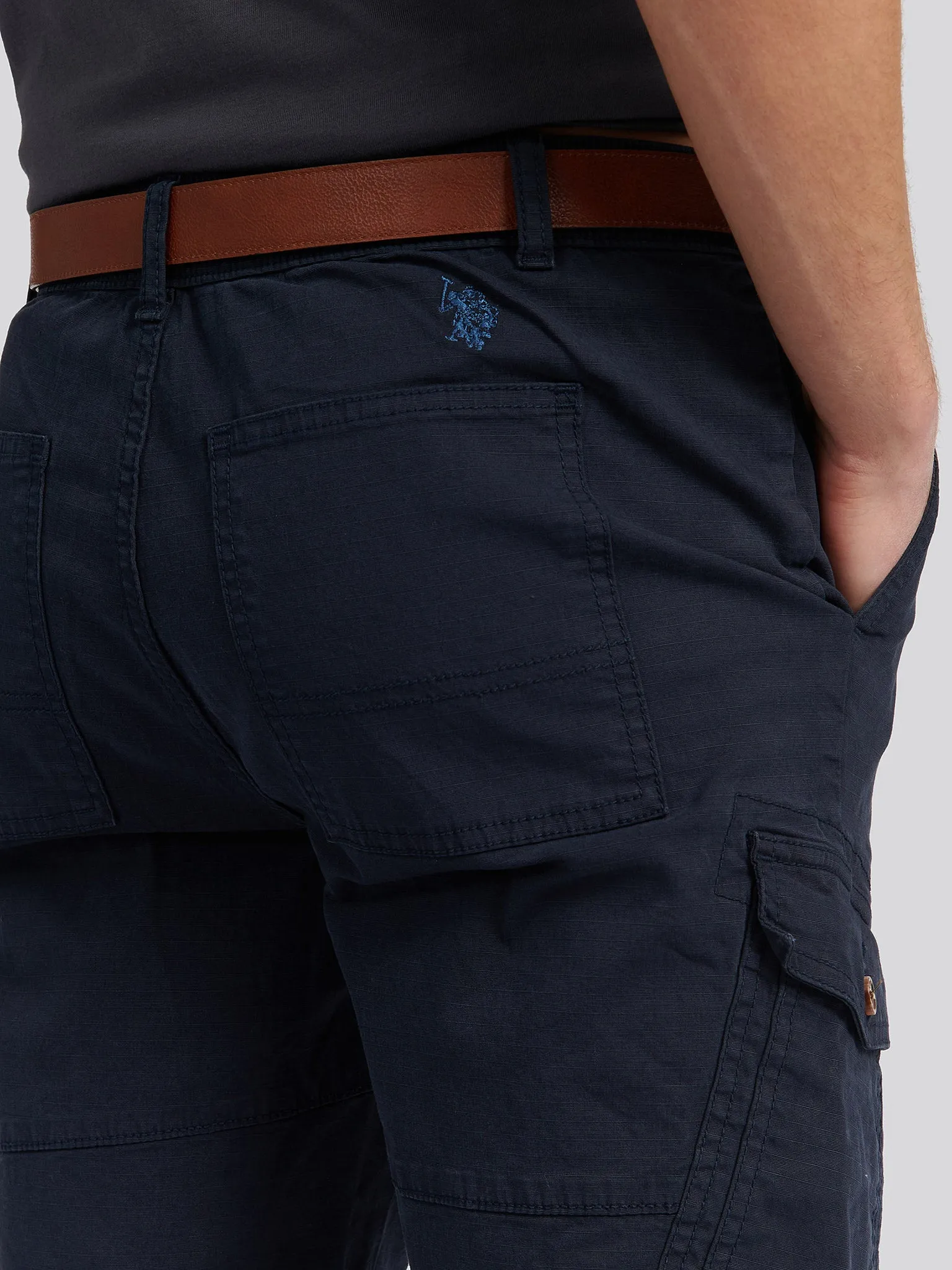 Mens Ripstop Cargo Shorts in Navy Blue