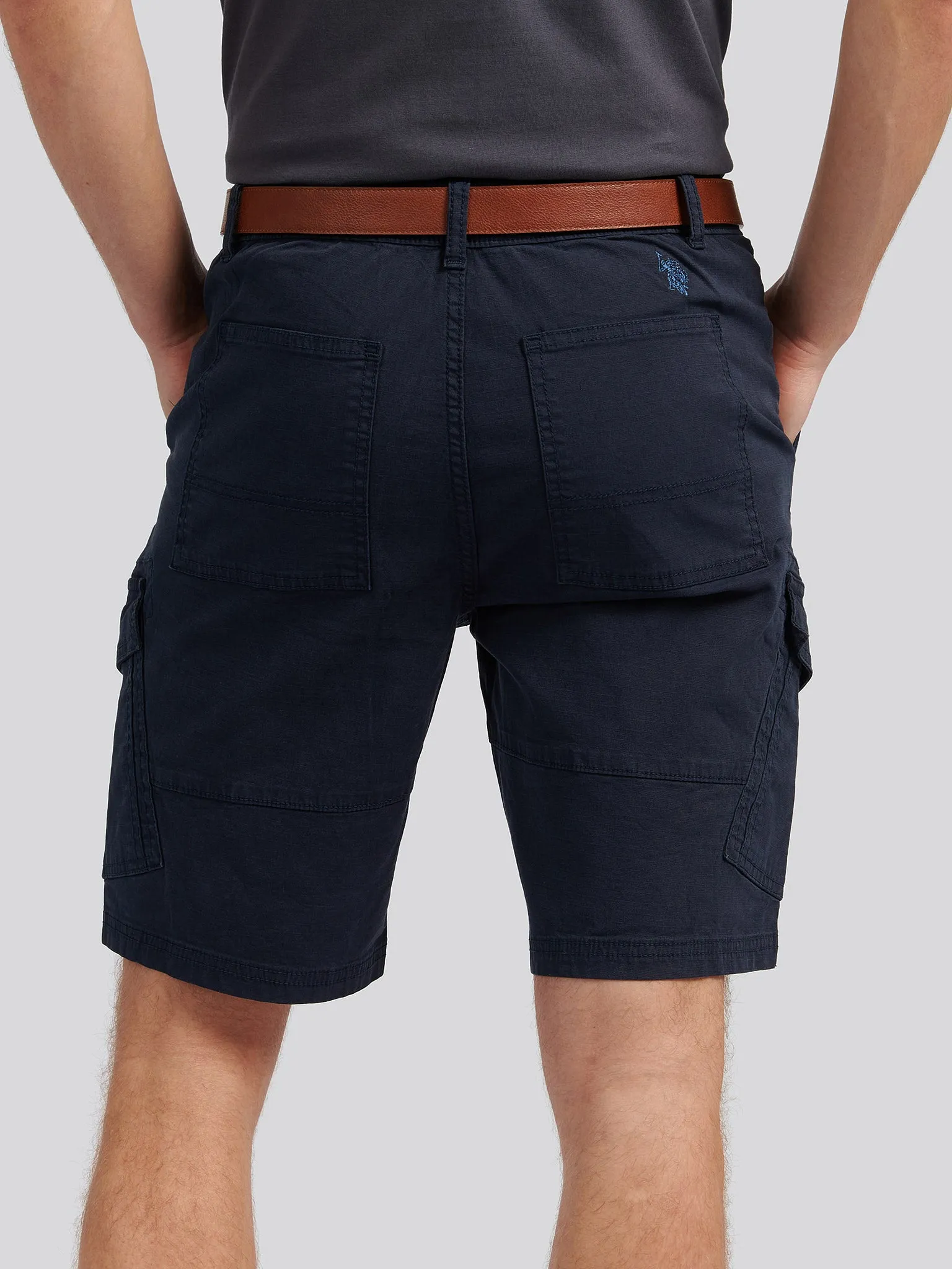 Mens Ripstop Cargo Shorts in Navy Blue