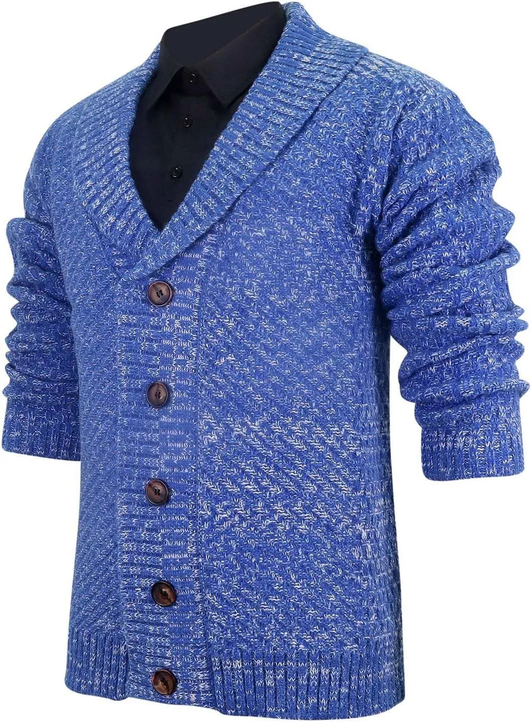 Mens Shawl Collar Cardigan Sweater Cable Knit Button Down Winter Chunky Sweaters Oversize Vintage Long Sleeve Jacket