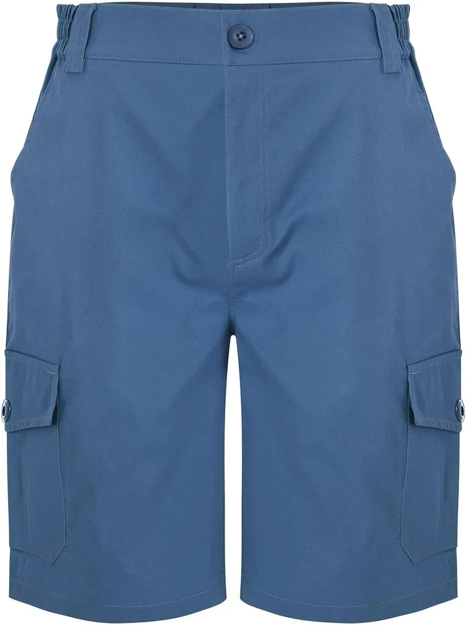 Mens Shorts Cargo Cotton Shorts Relaxed Fit Men Running Hiking Shorts Casual Shorts Elastic Waist Multic-Pocket