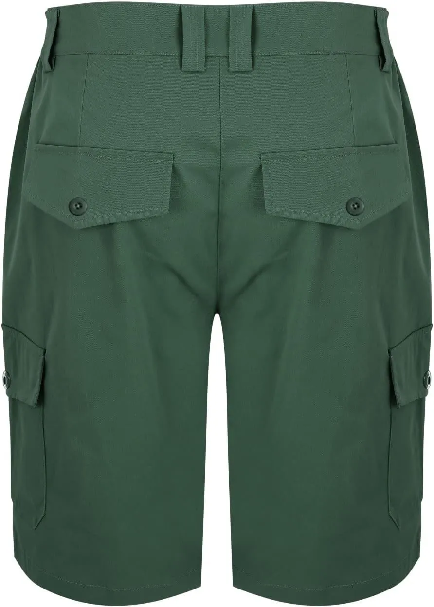 Mens Shorts Cargo Cotton Shorts Relaxed Fit Men Running Hiking Shorts Casual Shorts Elastic Waist Multic-Pocket