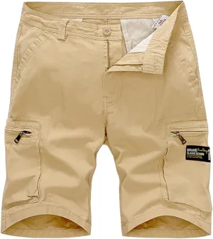 Mens Shorts Cargo Relaxed Fit Cargo Shorts Cotton Work Shorts Multi Pocket Casual Comfort Flex Waistband Shorts