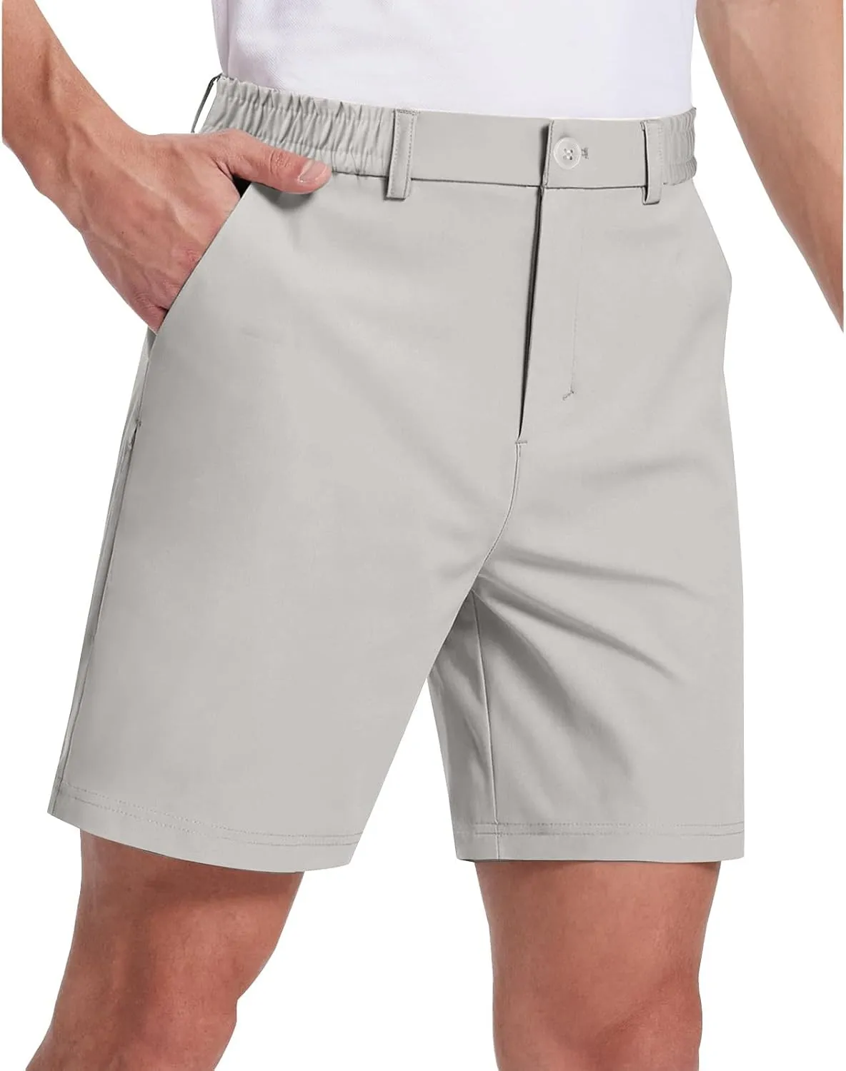 Mens Shorts Casual Bermuda Shorts Classic Fit Golf Athletic Shorts Lightweight Stretch Dress Shorts with Pockets