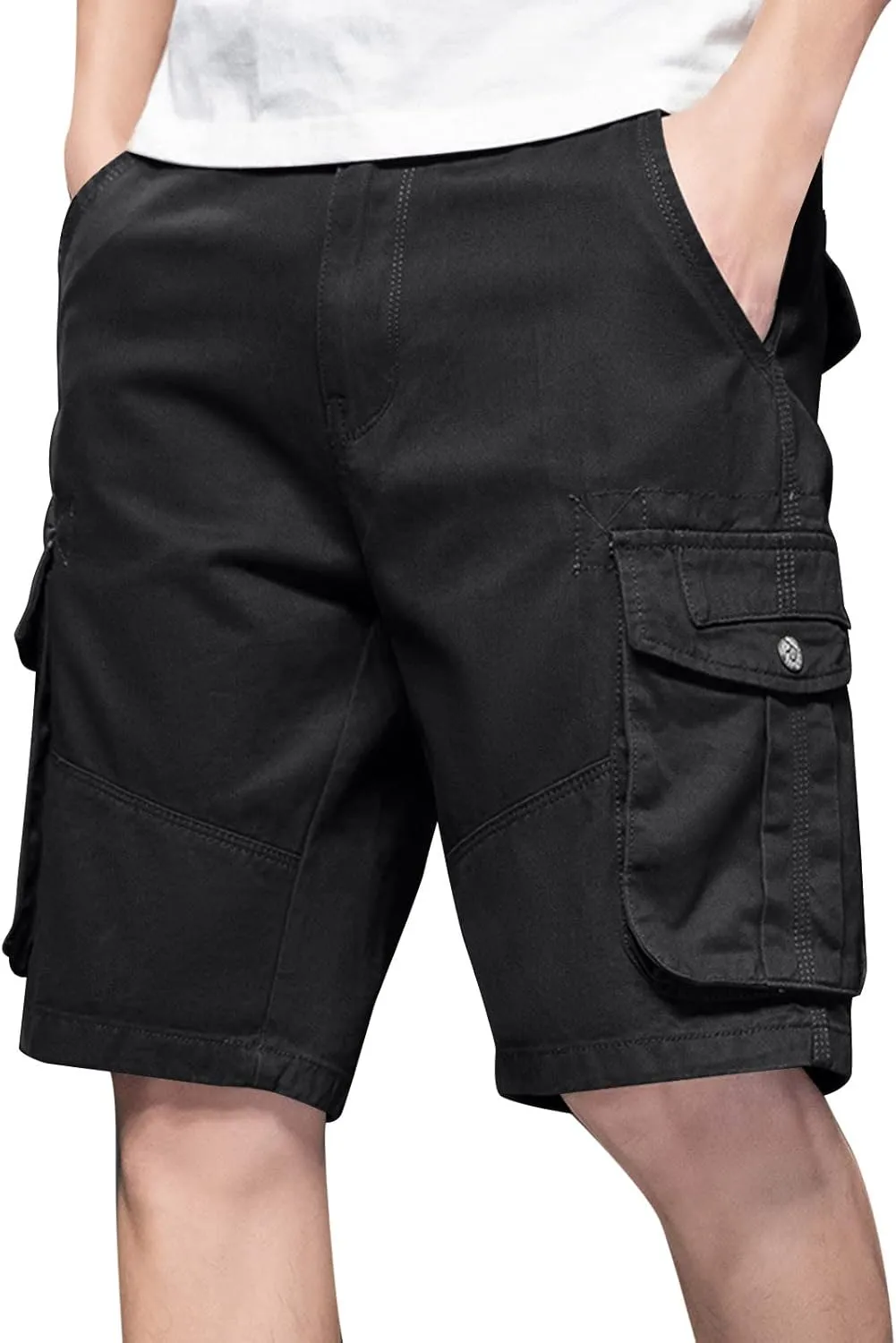 Mens Shorts Casual Cargo, Cargo Shorts Cotton Work Shorts Multi Pocket Casual Comfort Flex Waistband Shorts