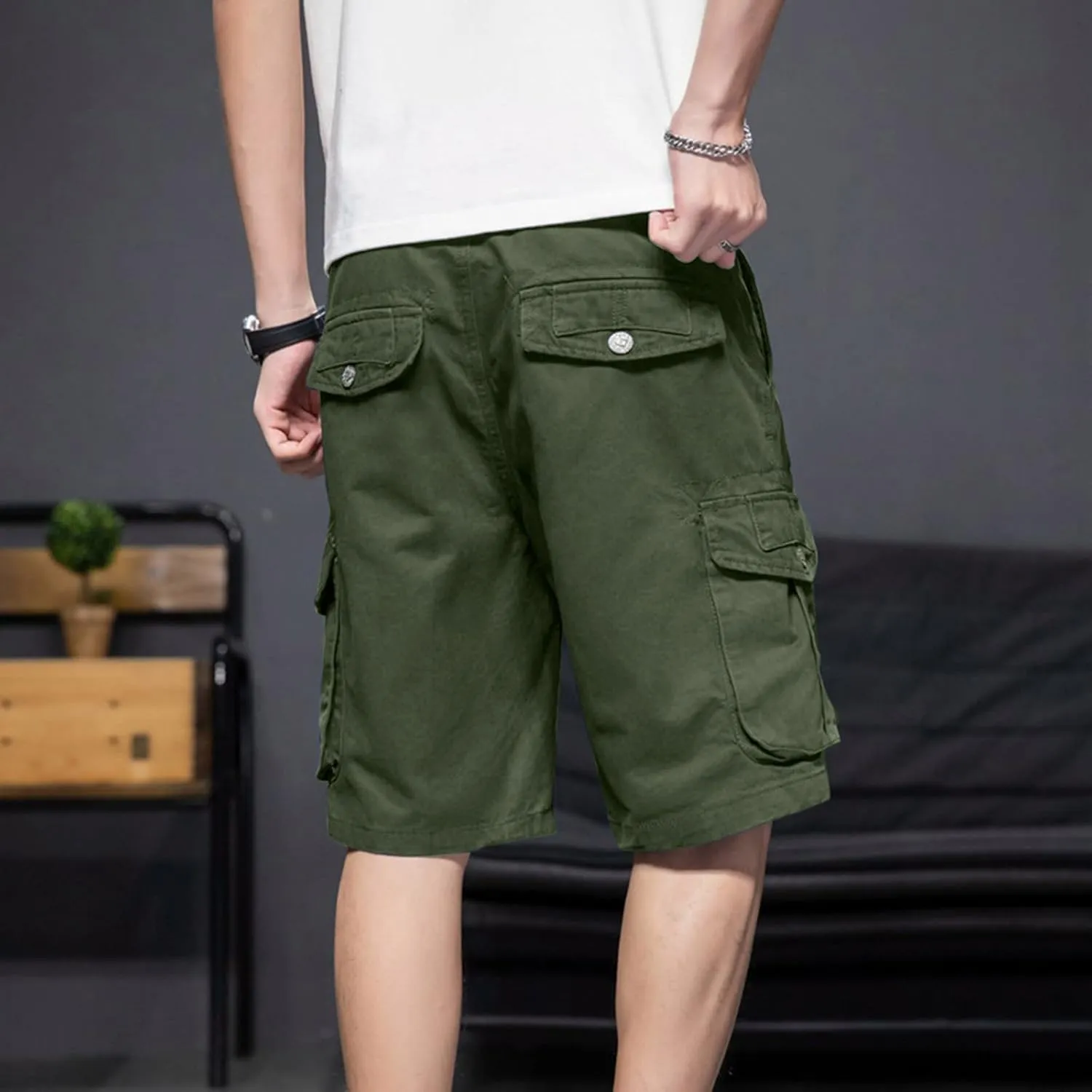 Mens Shorts Casual Cargo, Cargo Shorts Cotton Work Shorts Multi Pocket Casual Comfort Flex Waistband Shorts