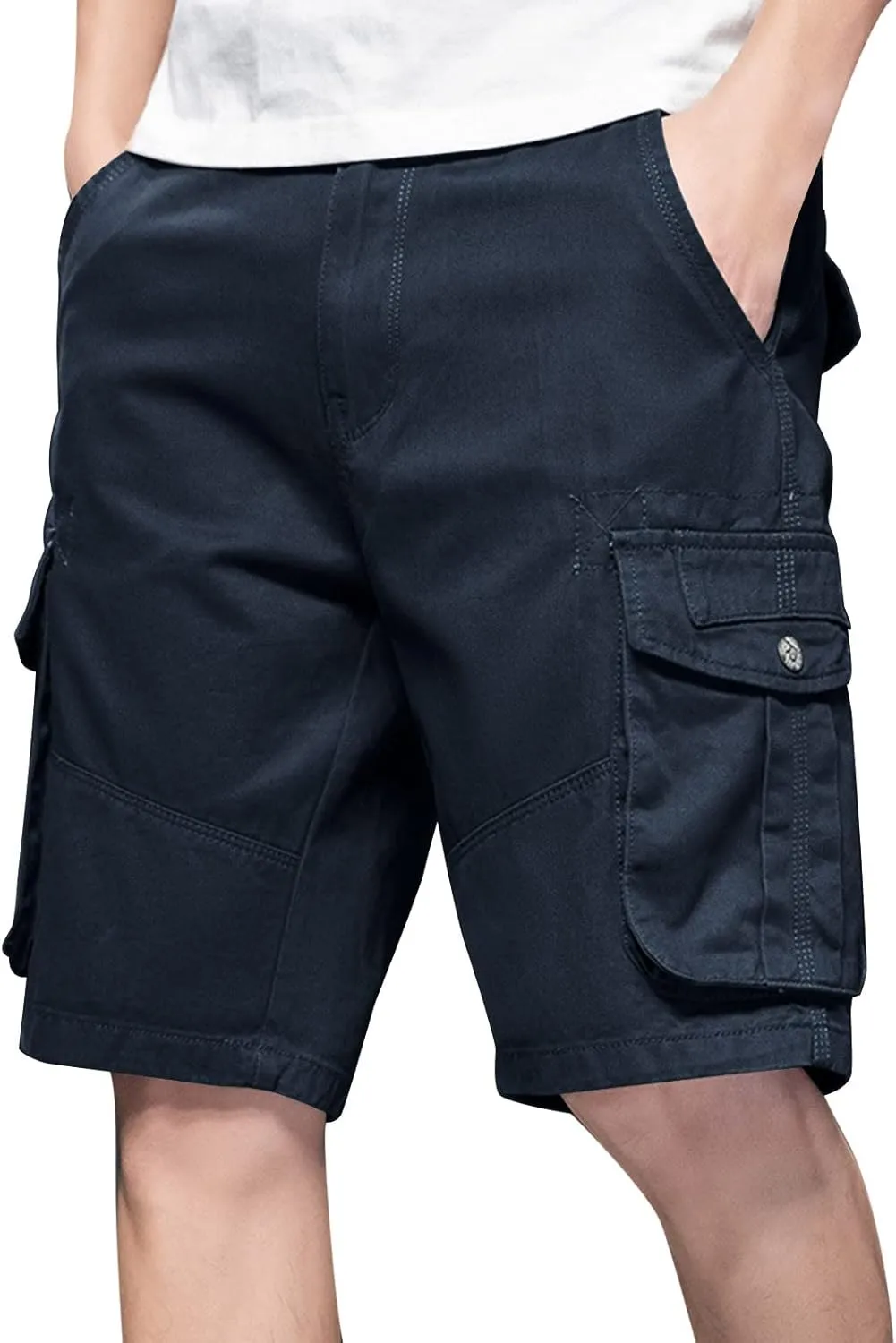 Mens Shorts Casual Cargo, Cargo Shorts Cotton Work Shorts Multi Pocket Casual Comfort Flex Waistband Shorts