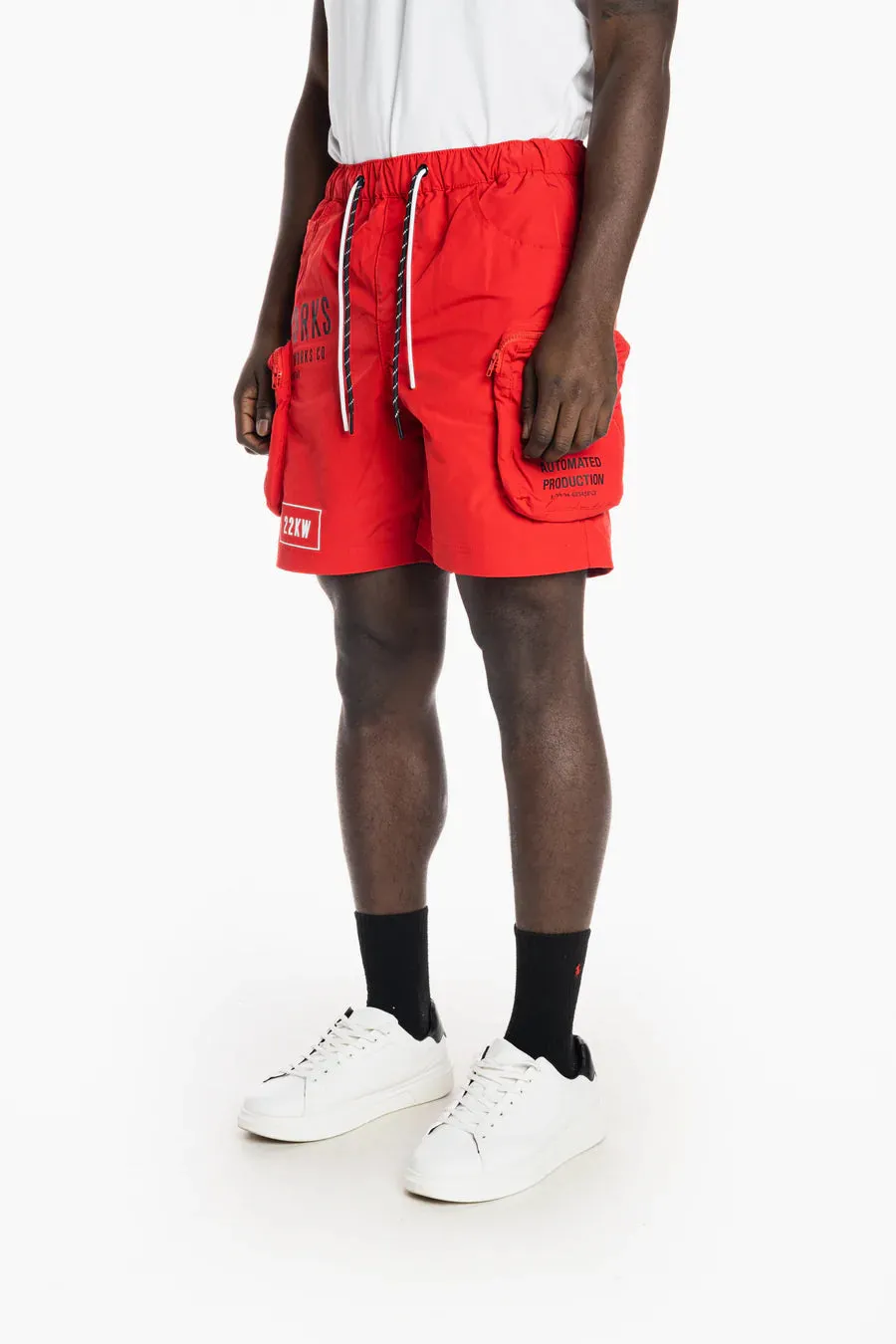 Men's Smoke Rise Printed Utility Fashion Shorts Red