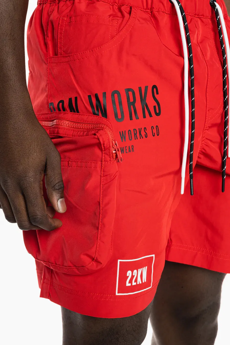 Men's Smoke Rise Printed Utility Fashion Shorts Red